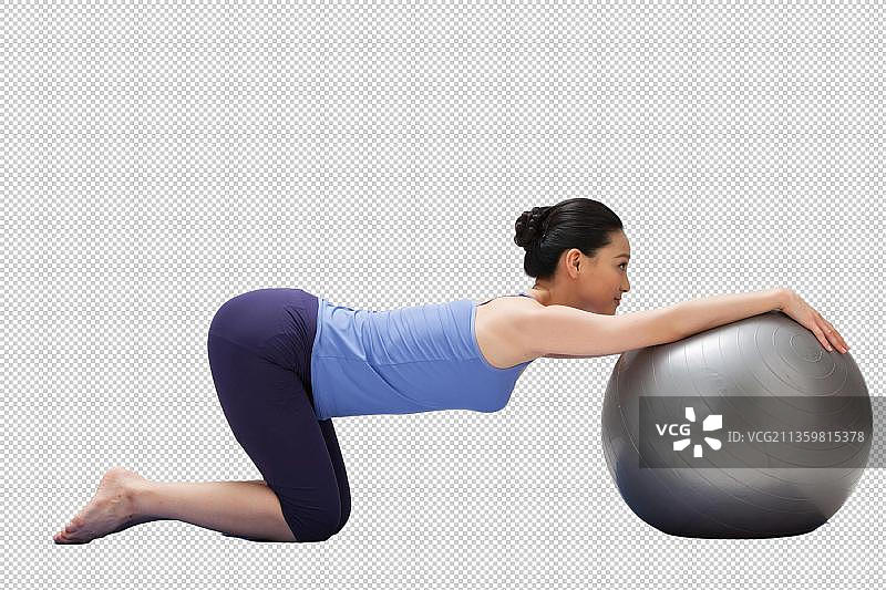 年轻女孩做瑜伽图片素材