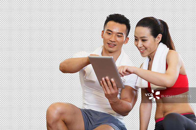 健身房里的青年男女图片素材