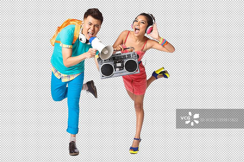 棚拍时尚青年男女图片素材