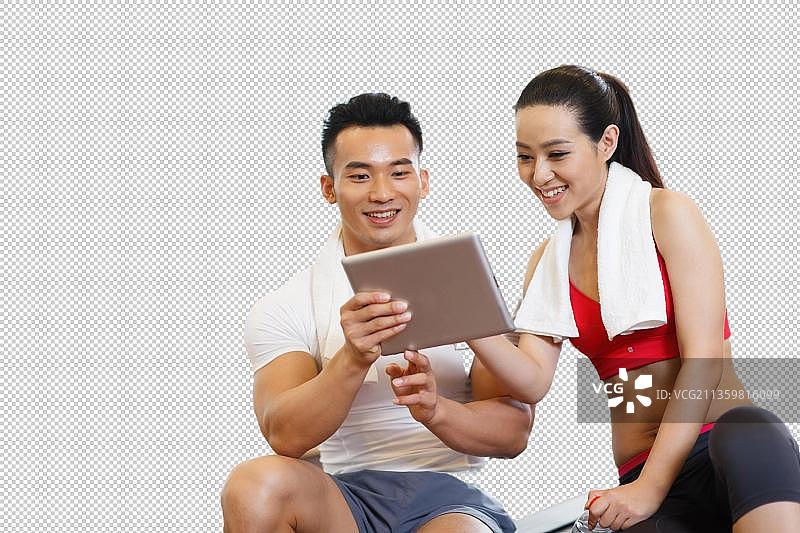 健身房里的青年男女图片素材