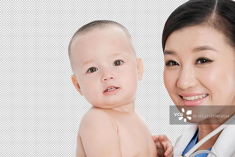 女医生抱着婴儿图片素材