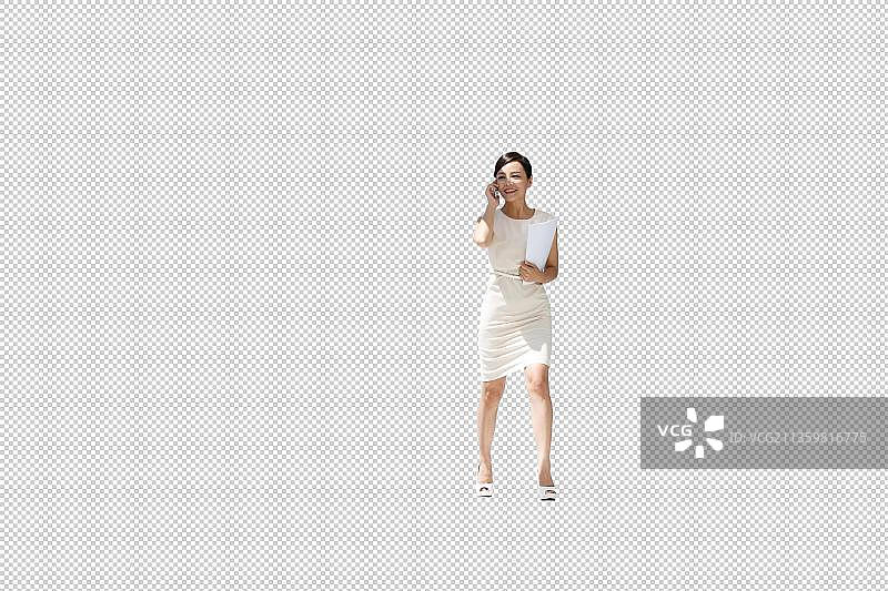 青年商务女人打电图片素材