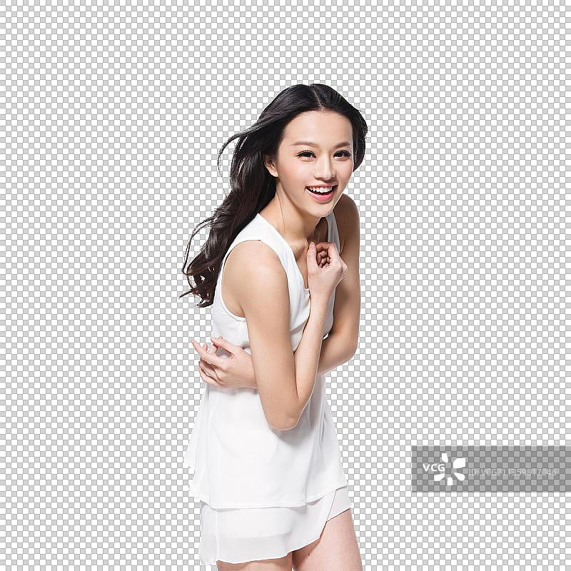 兴奋的东方美女图片素材