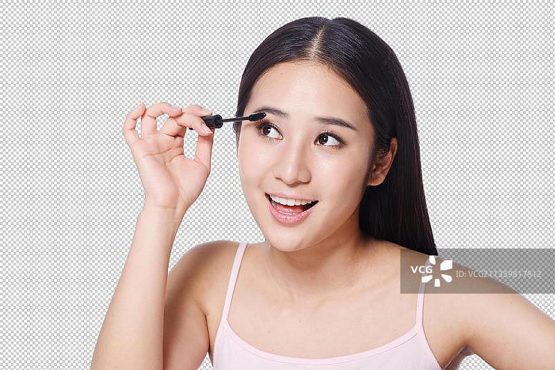 青春活力的年轻女孩化妆图片素材