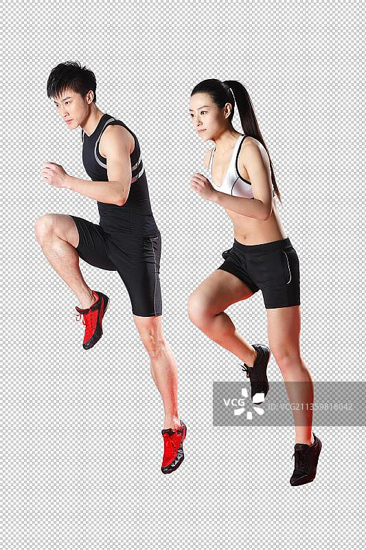 运动员跑步前的热身图片素材