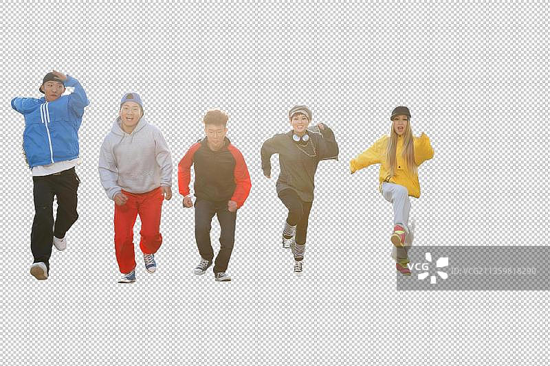 嘻哈风格的年轻人跳街舞图片素材