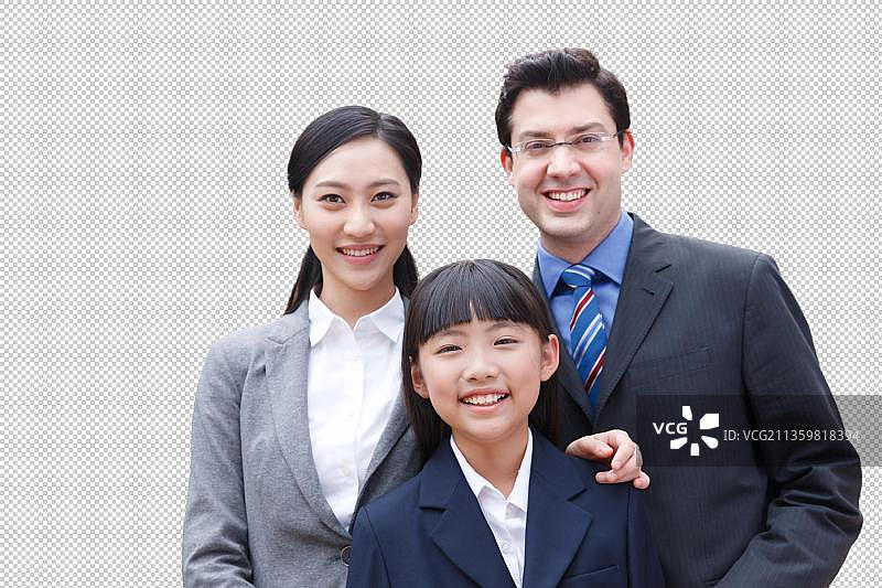 一家三口的全家福图片素材
