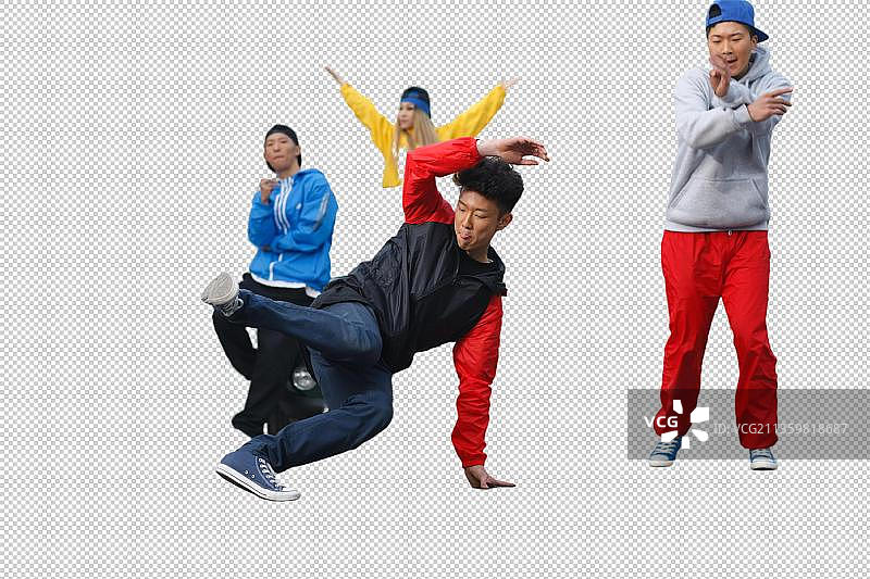 嘻哈风格的年轻人跳街舞图片素材
