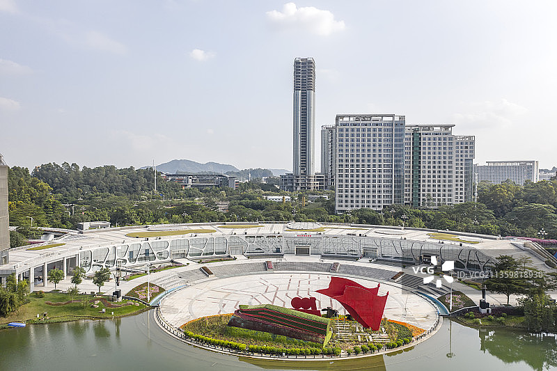 航拍广州黄埔科学城科学广场图片素材