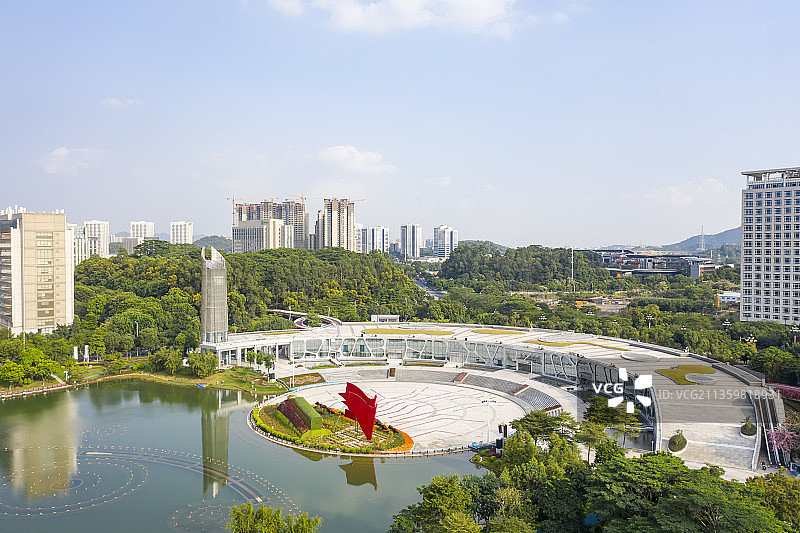 航拍广州黄埔科学城科学广场图片素材