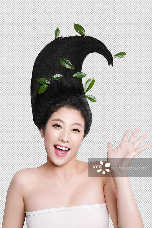 美女亮丽丝缎般的头发图片素材