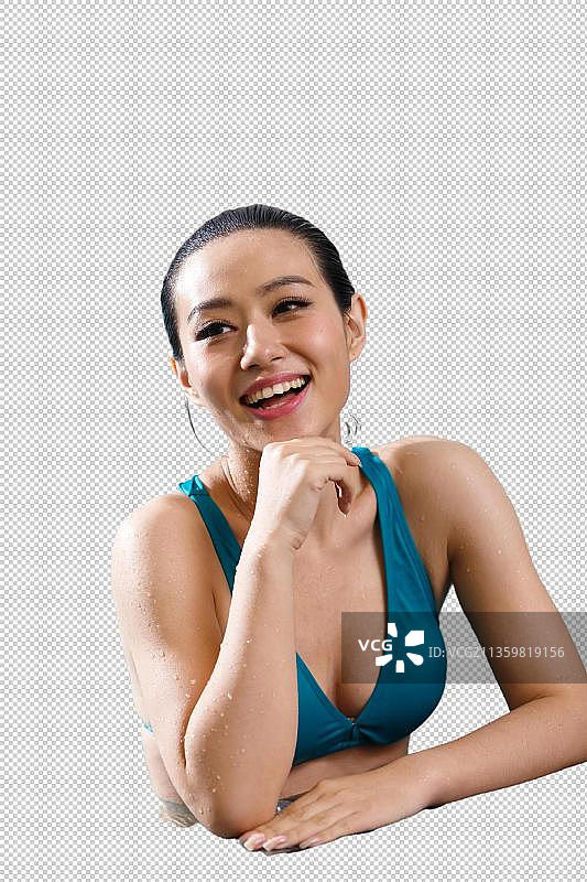 青年女人游泳图片素材