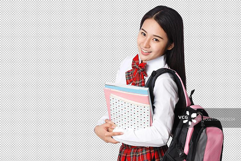 青春活力的青年女学生图片素材