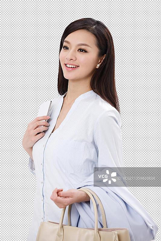 青年商务女人拿着手机图片素材