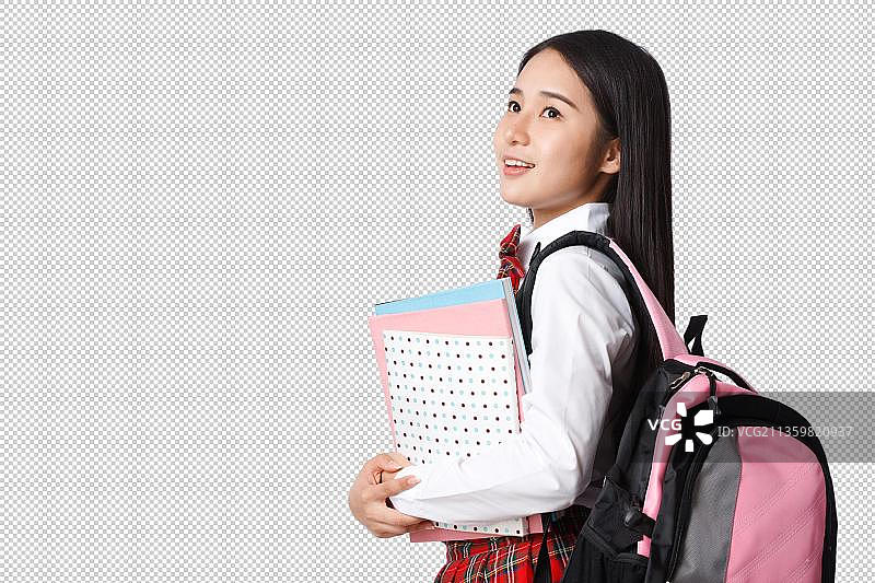 青春活力的青年女学生图片素材