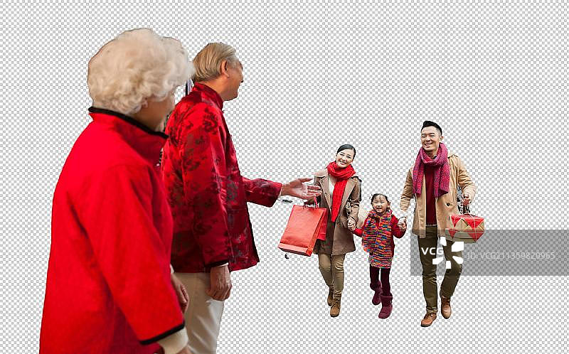 东方家庭过年图片素材