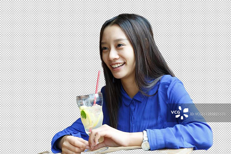 咖啡馆里的青年女性图片素材