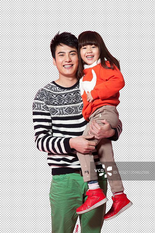 父亲抱着女儿图片素材