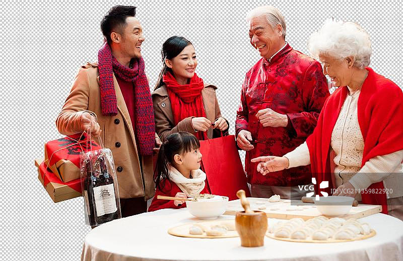 东方家庭过年图片素材