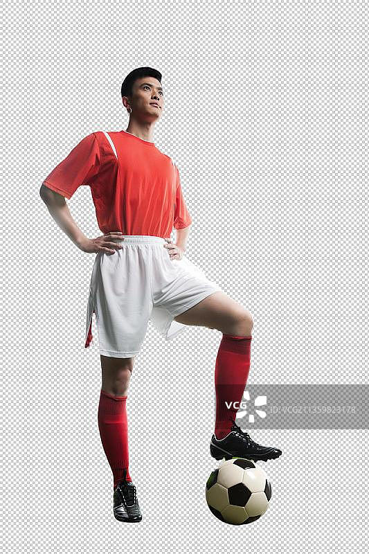 站在足球场上的运动员图片素材