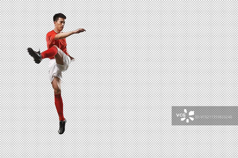 体育场上的足球运动员图片素材