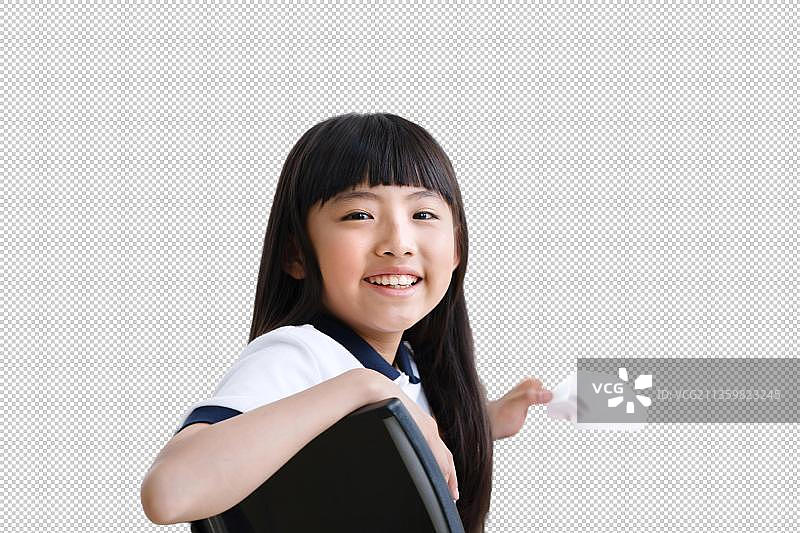 教室里上课的小学女生图片素材