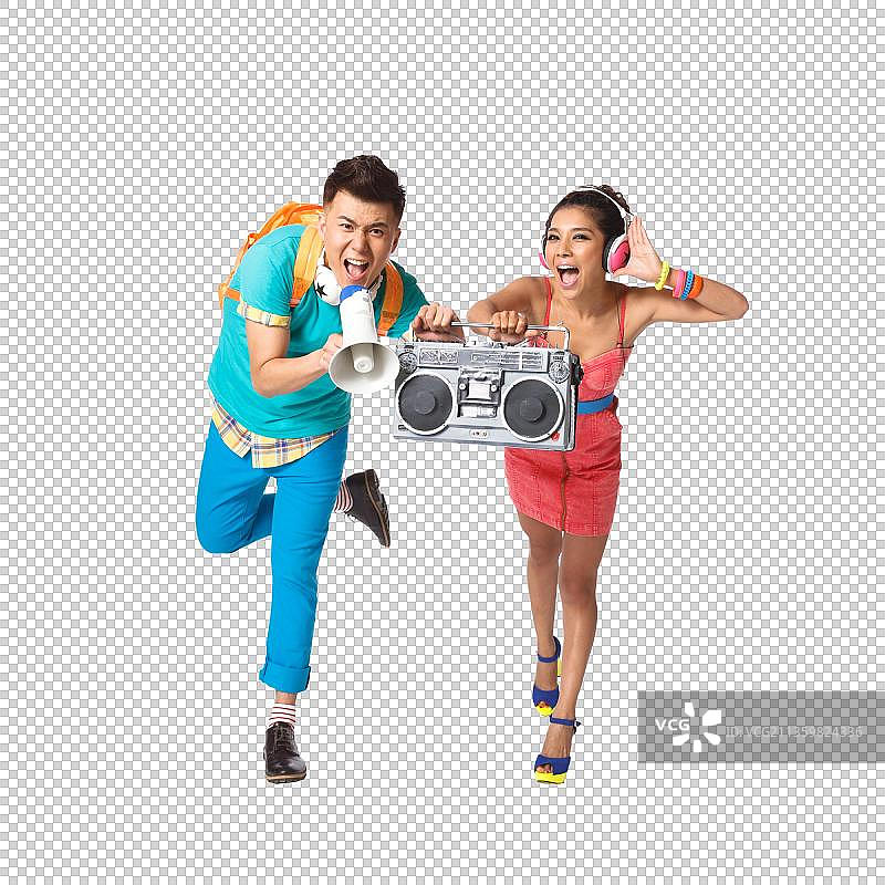 棚拍时尚青年男女图片素材