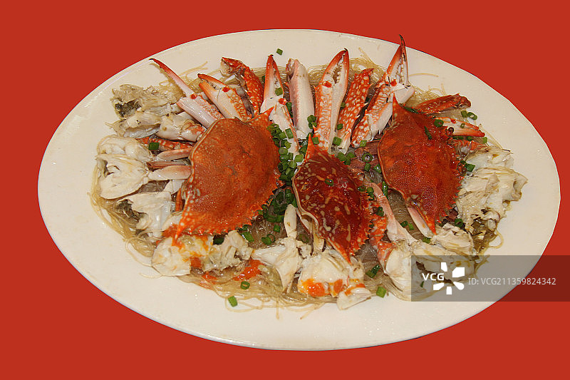 福建厦门小嶝岛闽南美食：清蒸花蟹图片素材
