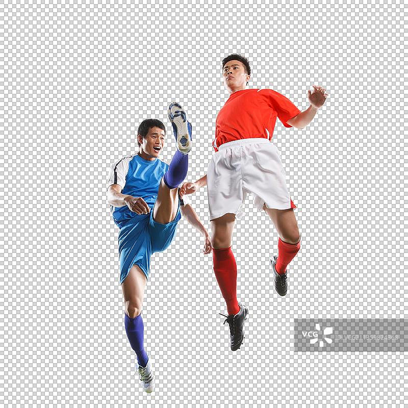 足球运动员跳跃图片素材