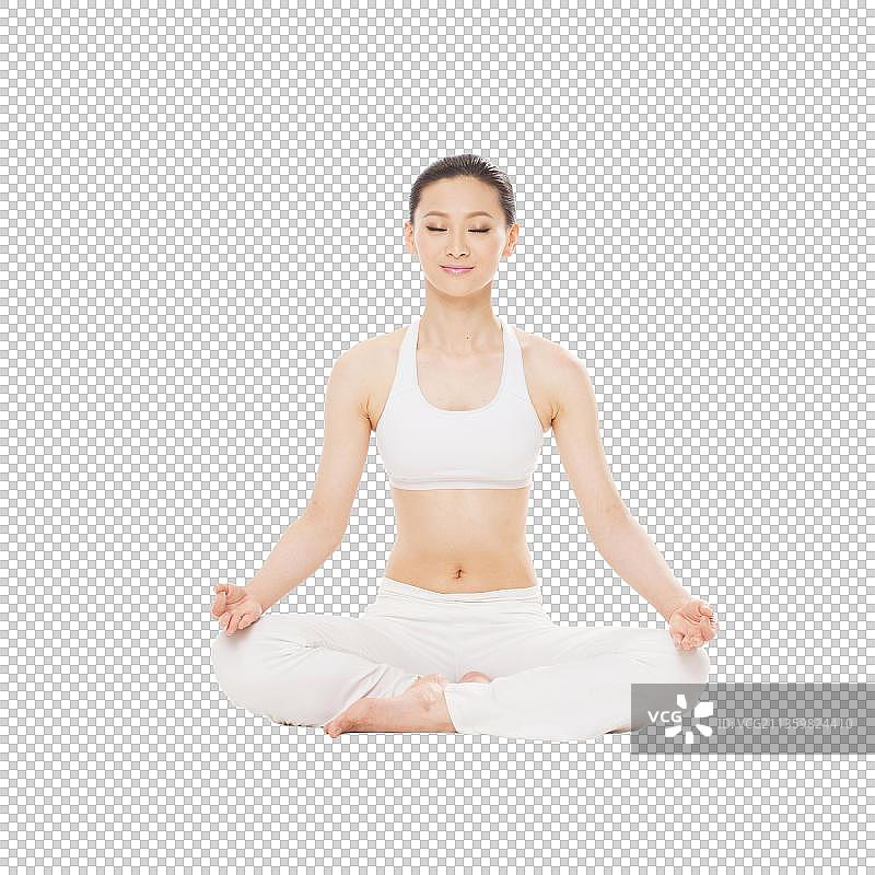 年轻女孩做瑜伽图片素材