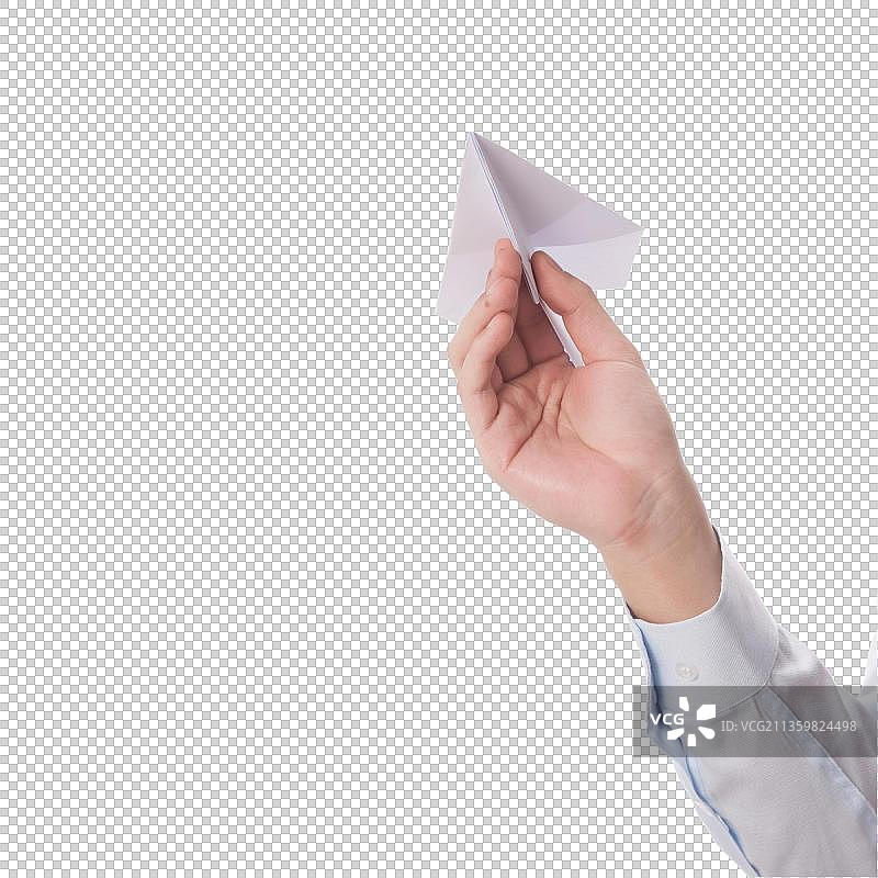 手拿纸飞机图片素材