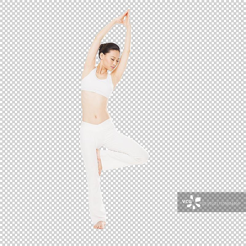 年轻女孩做瑜伽图片素材