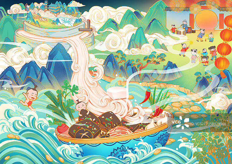 国潮风商业食品小吃包装插画-长沙臭豆腐图片素材