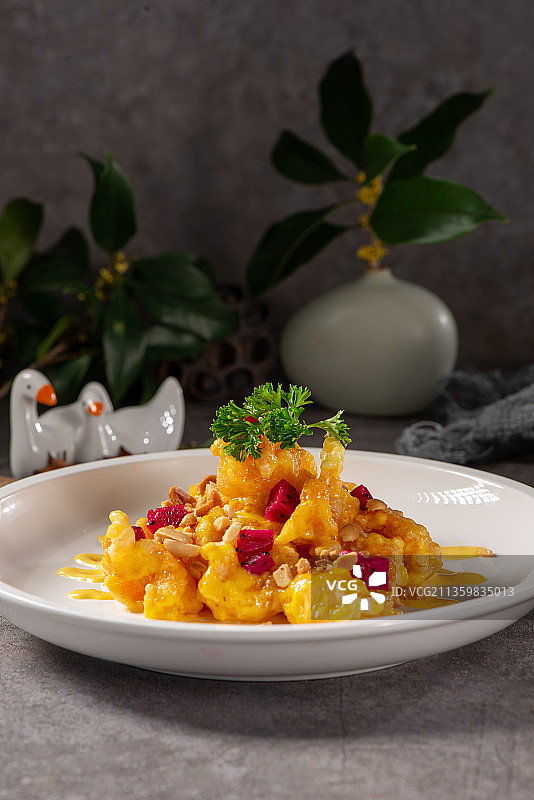 香茅沙律虾球图片素材