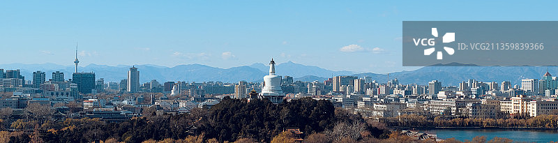 北京西城城市风光全景图片素材