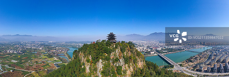 浙江丽水松阳县独山蟾峰阁图片素材