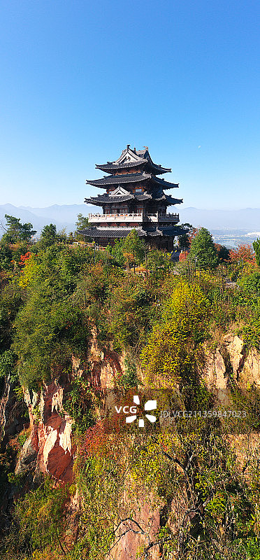 浙江丽水松阳县独山蟾峰阁图片素材