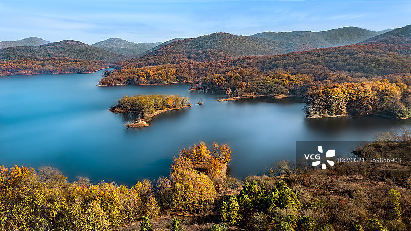 红花桥水库秋色图片素材