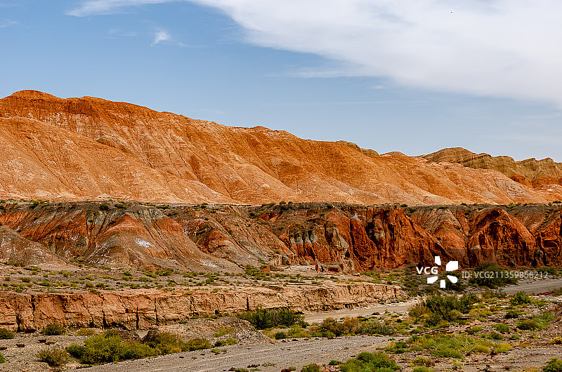 晴朗天气的中国甘肃酒泉玉门魔山国家地质公园红柳峡谷图片素材