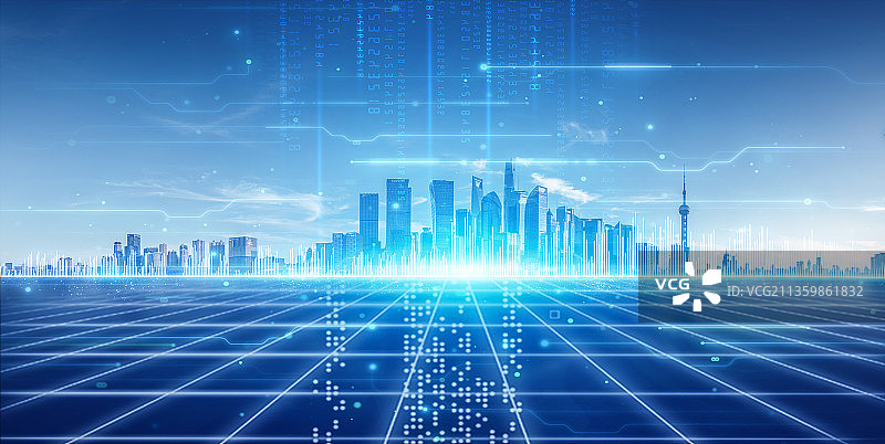 上海科技感信息线条图片素材