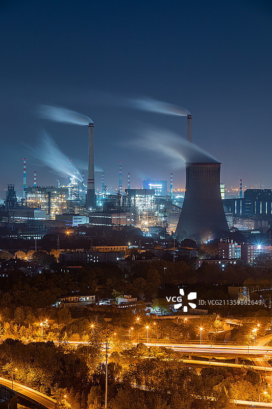 武汉市青山区武钢大烟囱图片素材