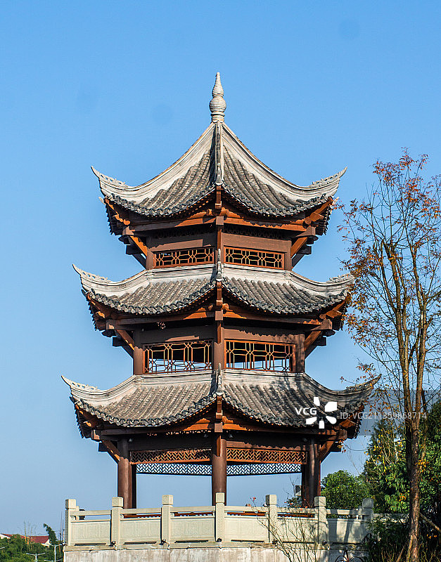 荣昌玉带河亭子图片素材