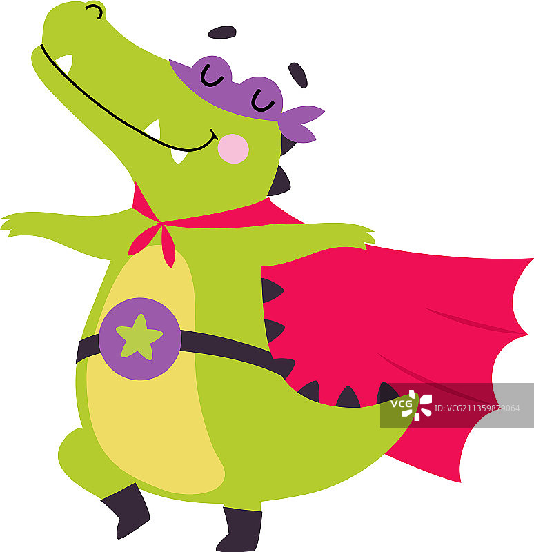 戴面具的绿色鳄鱼超级英雄图片素材