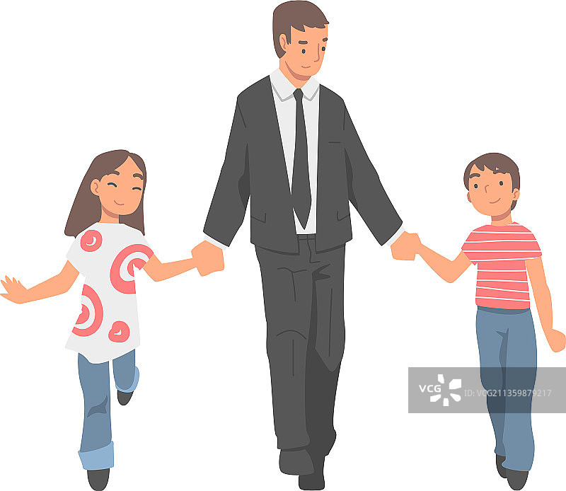 穿着西装打着领带的商务父亲图片素材