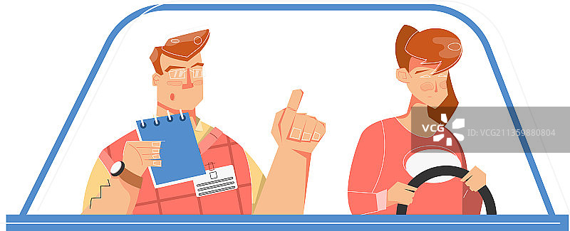 通过驾驶考试构图图片素材