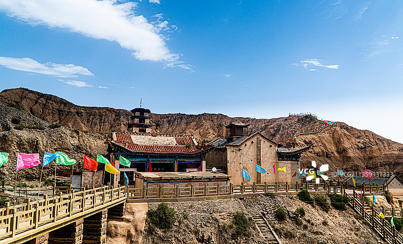 甘肃肃南文殊山石窟风景图片素材