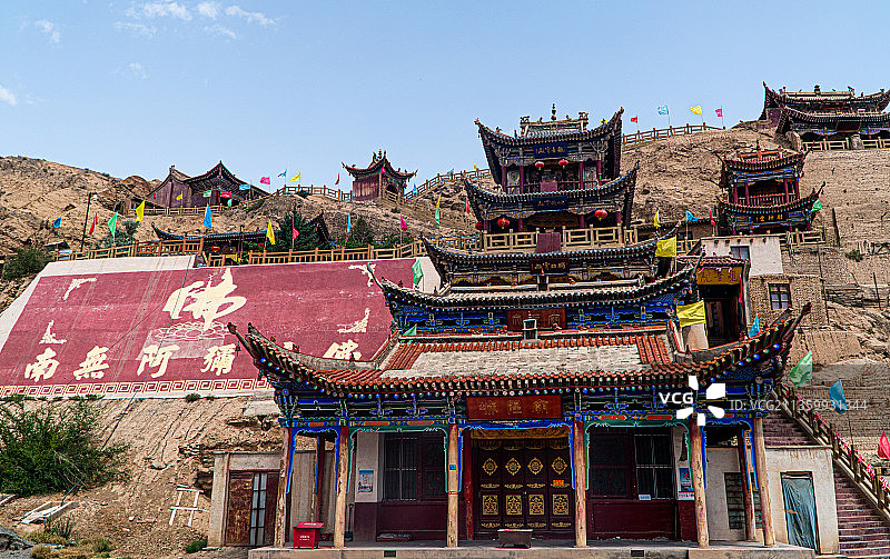 甘肃肃南文殊山石窟风景图片素材