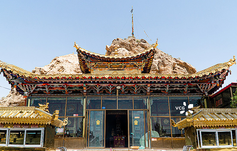 甘肃肃南文殊山石窟风景图片素材