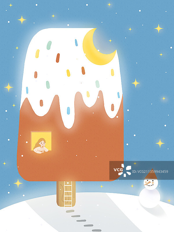 雪糕屋和雪人图片素材