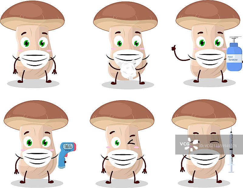 棕色盖牛肝菌卡通设计图片素材